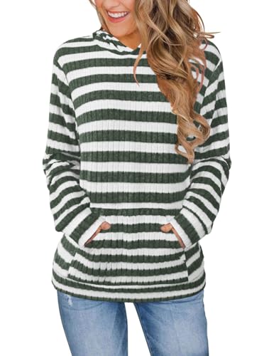 Image of Bosmeer Womens Long Sleeve Shirts Kangaroo Pocket Fashion Hoodies Pullover