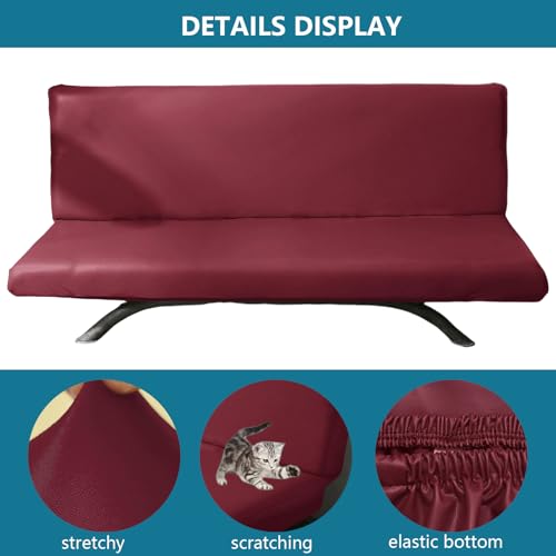 Housse de futon imperméable grand canapé-lit extensible noir - 6