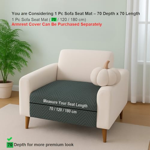 Image of Amazon Basics - Velvet Quilted Make Your Own Sofa Cover |1 Seater | Multi-Layered Fabric |70cm x 70cm | 350 GSM | Color - Light Grey