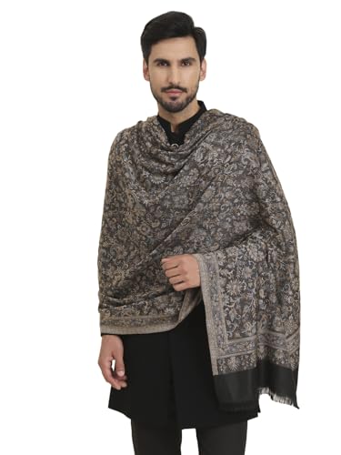 Image of Zamour Faux Pashmina Soft Jamawar Woven Jacquard Shawl for Men