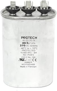 43-25135-19 -Ruud OEM Oval Replacement Run Capacitor 40/3 UF/MFD 370 Volt