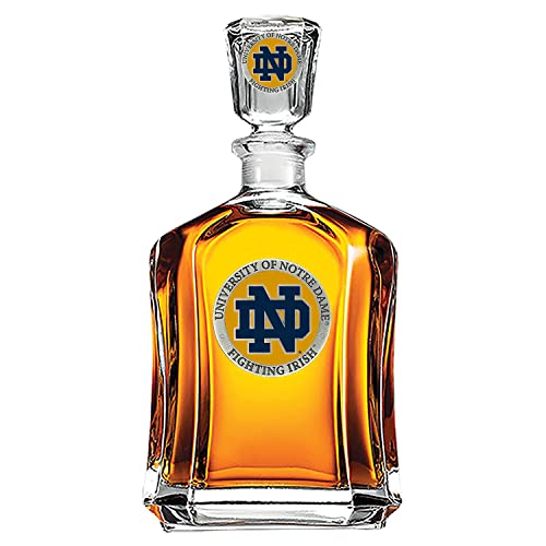 Image of Heritage Pewter Notre Dame Capitol Decanter | 24 OZ Whiskey Decanter for Liquor with Airtight Stopper | Expertly Crafted Pewter Glass