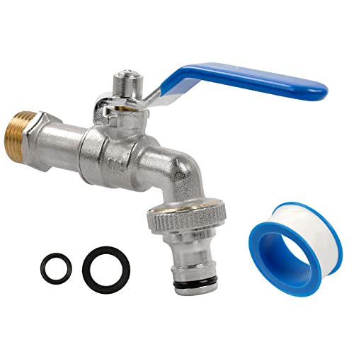 Arvoni Garten Wasserhahn Doppelauslauf - Messing 1/2 Zoll Frostsicher