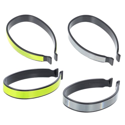 Yardwe 4pcs Reflective Bike Ankle Bands Elastic Pant Leg Clips for Cycling High Visibility Safety Gear for Night Riding Comfortable Fit for Outdoor Biking Activities