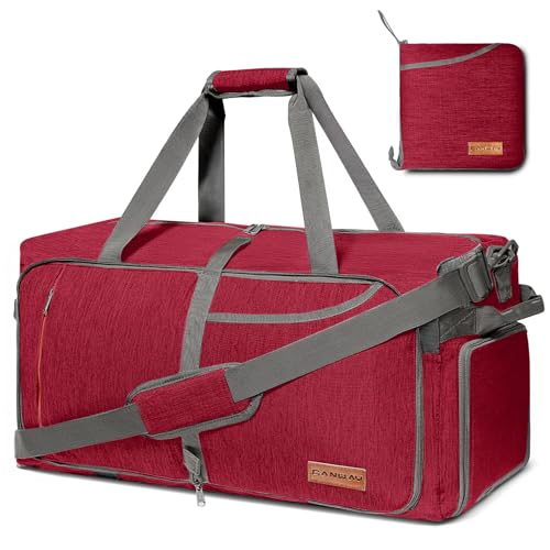 Image of Canway 85L Travel Duffel Bag, Foldable Weekender Bag with Shoes Compartment for Men Women Water-proof & Tear Resistant