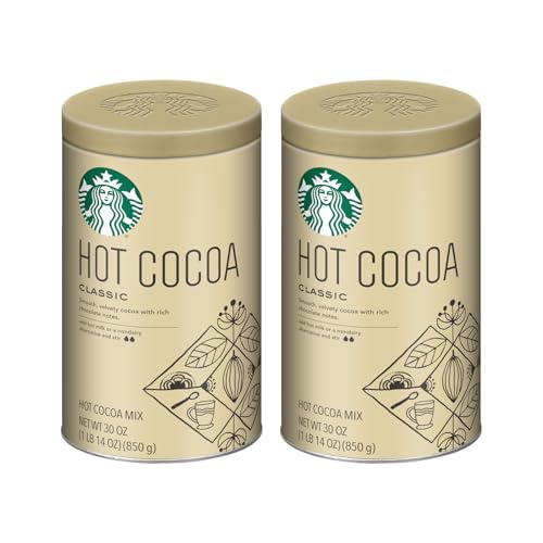 Starbucks Classic Hot Cocoa Mix 30 Ounce (1.87 lbs.) Tin (2 Pack)