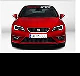  myrockshirt Seat Sport Plus Blendstreifen 130cm Sonnenschutz Scheibe Aufkleber Frontscheibe Aufkleber Tuning Scheibe Lack TYP-MRS215