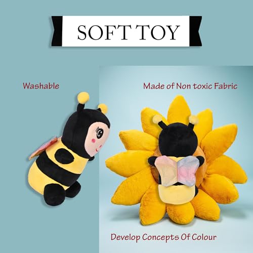 Image of BESTIES Adorable Cute Bee Soft Toy - Soft Plush Bee Toys, Stuffed Plush Animal Toy, Fluffy Soft Toys for Girls, Boys, Kids, Huggable Plush Toys - 24 cm (Yellow)