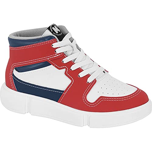 Tênis Molekinho Infantil Meninos, Branco/Vermelho, 27
