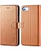 iPhone 8 Wallet Case, iPhone 7 Leather Case, TUCCH Folio Case with [Kickstand] [Card Slots] [Magnetic Closure] Flip Notebook Cover [TPU Shockproof Interior Protective Case] for iPhone 8/7, Brown