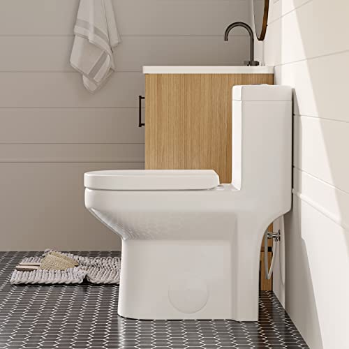 Horow HT1000 DUAL FLUSH TOILET Ht1000 Dual Flush One Piece Toilet, Modern Small Toilet With Soft Closing Seat, Quick Release & 12'' Rough-In, Compact & Round thumb #7