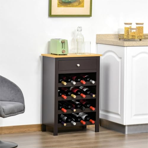 Soporte para 16 botellas de vino con mesa y cajón miniatura 6