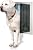 Large Swing Dog Door - Rustproof Solid Aluminum Frame - Luxury Pet Door for Wooden and Metal Doors - Lockable Security Slide Panel - Energy Efficient and Easy to Install for Interior or Exterior