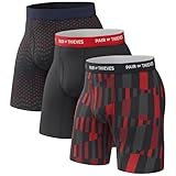 Pair of Thieves Super Fit Long Boxer Briefs for Men - Ultra Soft, Breathable, Quick-Dry Underwear 4-Way Stretch (3 Pack)