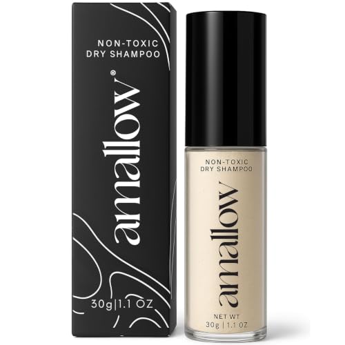 Amallow - Non Toxic Dry Shampoo Powder - With Organic Ingredients - Arrowroot, Bentonite Clay, Aloe Vera, &amp; Essential Oils - No Talc, No Aerosol - Men &amp; Women - Great For Travel