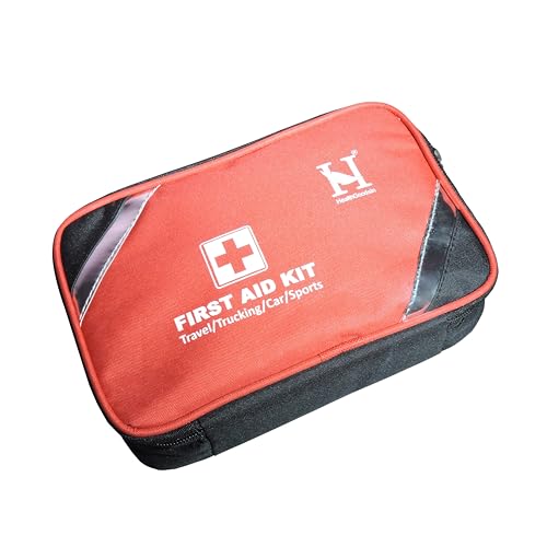 Image of HealthGoodsIn - Nylon First Aid EMPTY Bag, Compact and Lightweight for Emergency at Home, Office, Car, Outdoors, Boat, Camping, Hiking - BAG ONLY