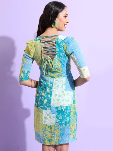 Image of Tokyo Talkies Women's Short Sleeves Sweet Heart Neck Printed Dresses | Stylish Dresses | Casual Dresses