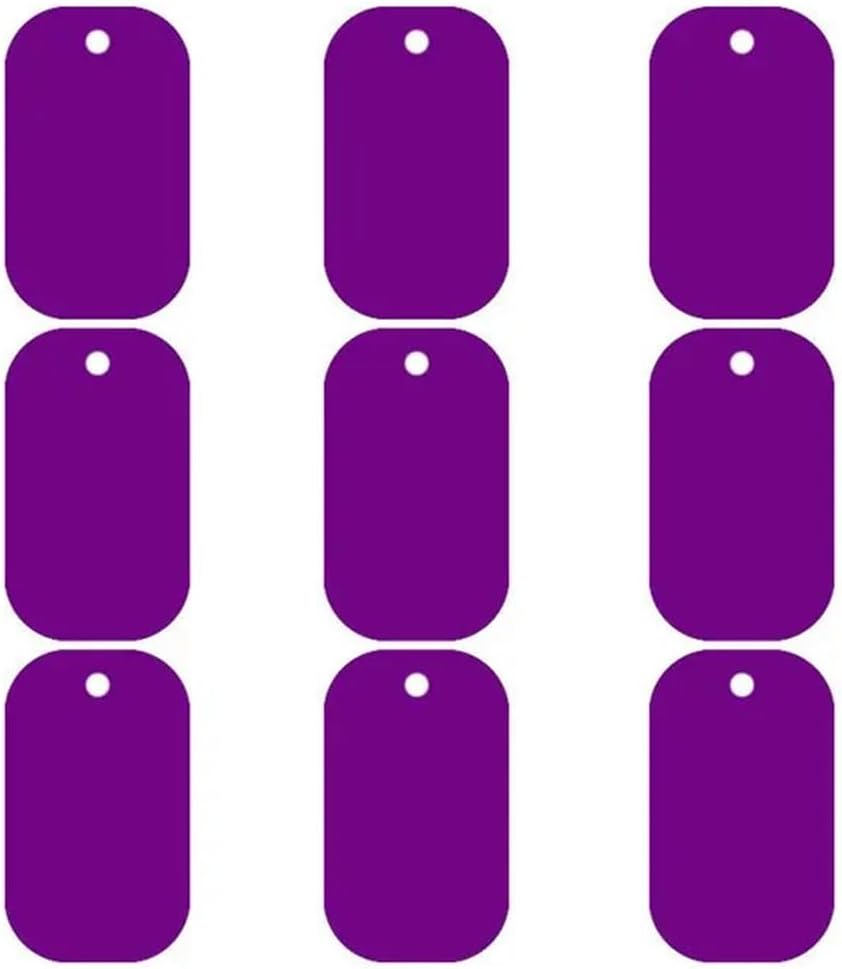 100 Pcs Engravable Aluminum Pet Name Tag Pendant Personalized Military Tactical Blank Dog ID Plate Custom Dog Tags Pet Collar Supplies Accessories,Purple,50X30X1MM