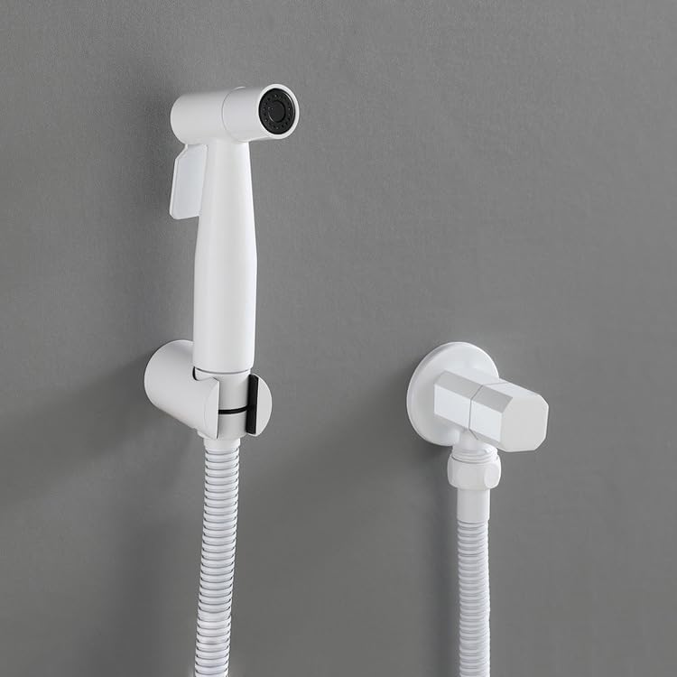 Duchas Higienicas Para Wc Blanco Todo Cobre Pulverizador De Bidé Para Inodoro Universal Blanco tubería De Acero Inoxidable