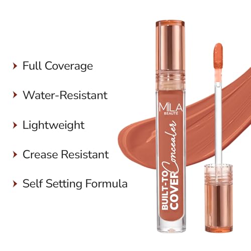 Image of Mila Beaute Built to cover liquid concealer for women with SPF & Hyaluronic acid| Full coverage matte finish concealer for dark circles | Easily blendable & Waterproof formula| Suitable for Indian Skin Tones - 112-ORANGE CORRECTOR