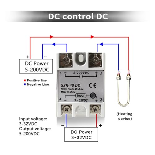Relais statique SSR 40A CC vers CA 220V monophasé pour imprimante 3D