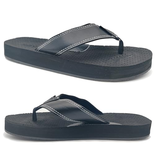 Mens Flip Flops, Comfy Flipflops for Men with Arch Support,Waterproof Pool & Beach Essential Summer Sandals, Comfort Casual Thong Sandals with Soft Upper