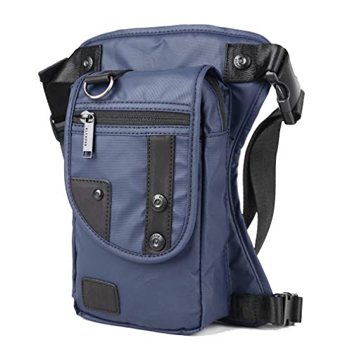Hebetag Oxford Hiking Waist Pack Motorcycle Drop Leg Bag for Men Women Bike Riding Cycling Tactical Thigh Fanny Pouch Outdoor Travel Fishing Camping Casual Daypack (#01Blue) - Thumbnail 2