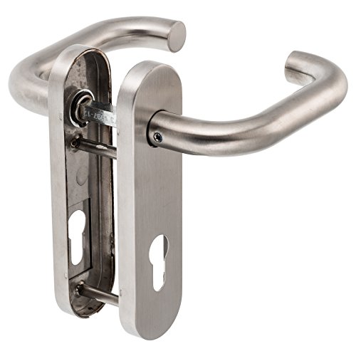 Feuerschutz Kurzschild PZ | V2A Edelstahl matt | Drücker/Drücker | Feuerschutz DIN 18273 | Orlando