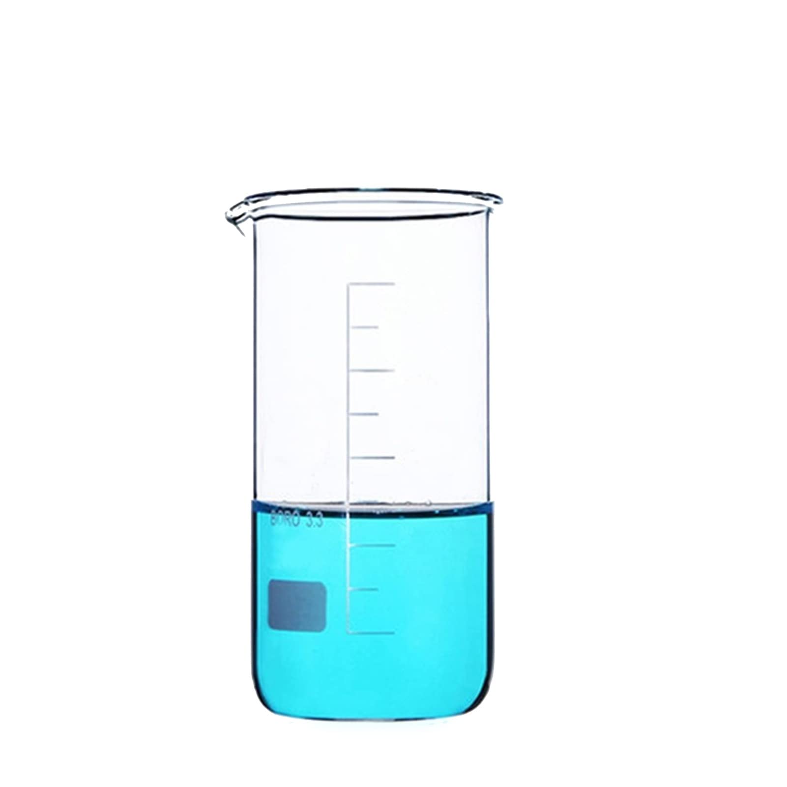 Vaso de precipitados de Vidrio de 1000 ml con graduación, Forma Alta, Vidrio de borosilicato, Resistente a Altas temperaturas, Paquete de 2 (Capacidad: 1000 ml) (Transparente 1000 ml)