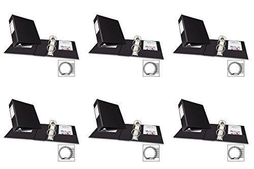 Avery Mini Durable Binder for 5.5 x 8.5 Inch Pages, 2-Inch Round Ring, Black, 1 Binder (27554), 6 Packs