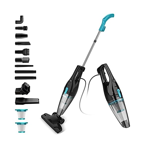 INSE-Aspiradora-Escoba-con-Cable-16-Kpa-Aspiradora-de-Mano-2-en-1-Aspirador-Potente-400W-Aspiradora-Vertical-con-2-Filtros-HEPA-y-9-Accesorios-para-SuelosPelo-de-Mascotas-etc