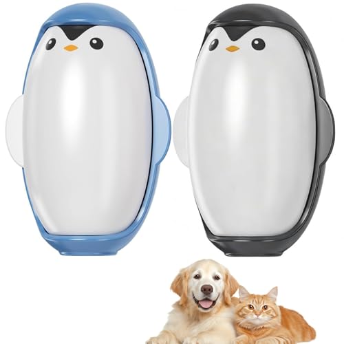 GGesii 2 rotelle portatili, lavabili e riutilizzabili, per peli di animali, polvere e sporco su superfici (blu e nero)