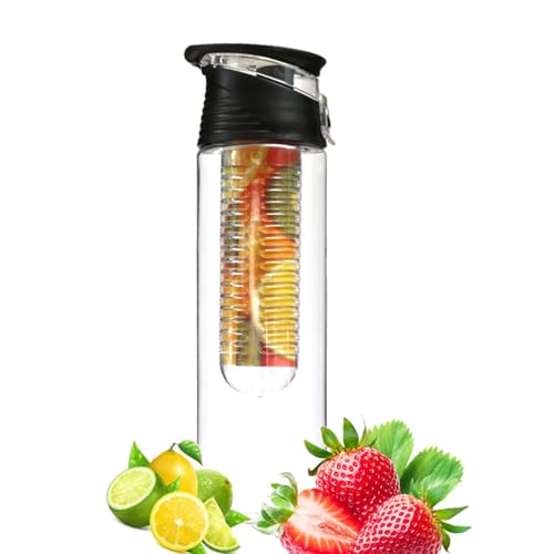 Genérico Botella De Agua Deportiva Con Infusor De 28 Oz - Taza Con Filtro De Frutas Con Asa Abatible | Botella De Agua Con Infusor De Frutas Para Una Hidratación Saludable | Botellas Reutilizables De