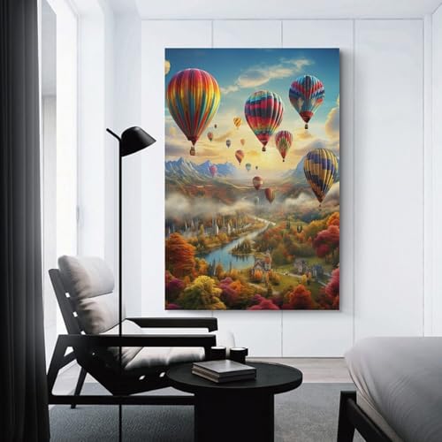 Globo aerostático cuadros decoracion para un dormitorio relajante de 50x75cm 3