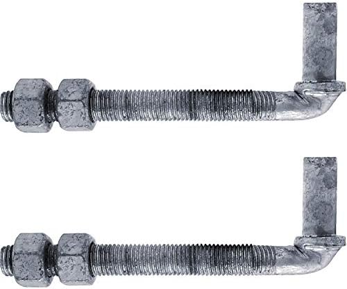 J-Bolt Post Hinge 6" - Hinge Bolts Thru The Post Includes Nuts - J-Bolt Hinge has 5/8" Male Pin - Fence Bolt Though Post Hinge - Quantity 2