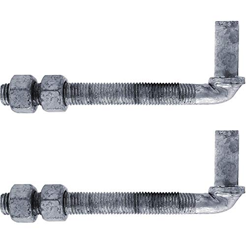 J-Bolt Post Hinge 6" - Hinge Bolts Thru The Post Includes Nuts - J-Bolt Hinge has 5/8" Male Pin - Fence Bolt Though Post Hinge - Quantity 2