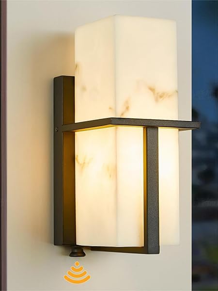 Linterna de pared industrial con sensor de anochecer a amanecer, impermeable, moderna, para montaje en pared, con botón de fotocélula y fotocélula,