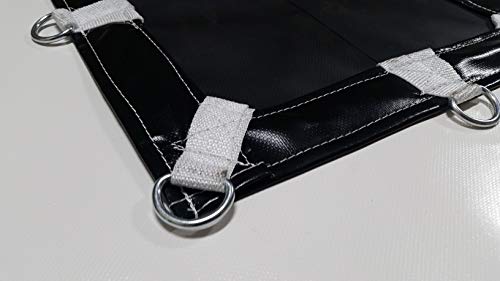 7X9 Black 22Oz Heavy Duty Vinyl Tarp - 3' D-Rings - 100% Waterproof - Extremely Strong And Durable #TOP2