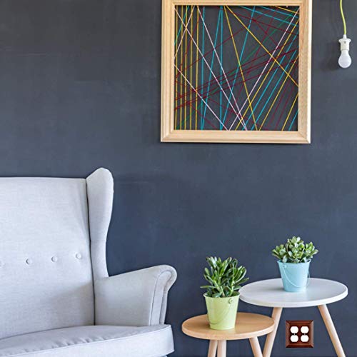 Pack Of 2 Wall Plate Outlet Switch Covers By Sleeklighting | Decorative Dark Brown Mahogany Look | Variety Of Styles: Decorator/Duplex/Toggle / & Combo | Size: 2 Gang Decorator #TOP5