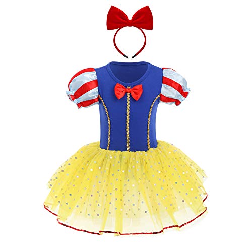 IBTOM CASTLE Toddler Kids Girls Sequin Ruffle Sleeve Ballet Dance Snow White Dress Tutu Skirted Leotard Ballerina Dancewear Gymnastics Fancy Holiday Christmas Costume Gifts Yellow+Headband 3-4T IBTOM CASTLE Toddler Kids Girls Sequin Ruffle Sleeve Ballet Dance Snow White Dress Tutu Skirted Leotard Ballerina Dancewear Gymnastics Fancy Holiday Christmas Costume Gifts Yellow+Headband 3-4T