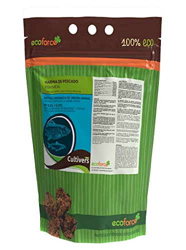 CULTIVERS Harina de Pescado 1 kg. Abono Ecológico para Plantas Universal. Aporte de Nitrógeno y...