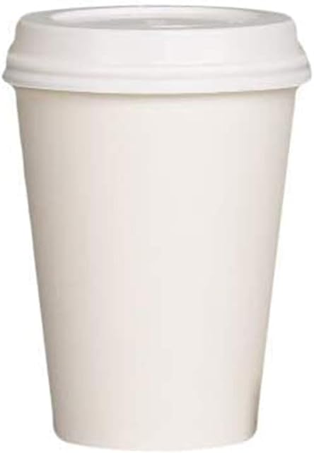 We Can Source It Ltd - 12oz Single Wall White Paper Cups with Sipper Lids - Great for Tea, Coffee, Cappuccino, Hot Drinks - Eco-Friendly 100% Biodegradable Compostable Recyclable - 100 Pack