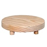 salvamanteles tallados en madera Fabricado en madera de gran calidad, Diámetro: 16.6 cm, Alto: 4 cm, 4 patas
