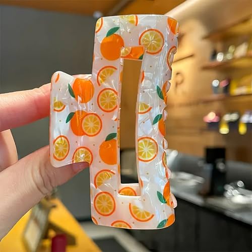 Pinza para cabello naranja de acrílico miniatura 7