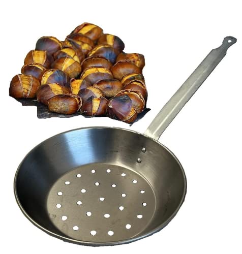 Sartén Castañas 24 cm. Asadora () Largo mango de 27,5 cm Cover