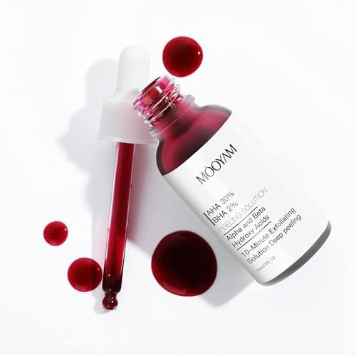 Solución Peeling Facial AHA + BHA - Sérum Exfoliante Facial con Ácido Glicólico - Combate los Puntos Negros, Imperfecciones, reducción de poros, 30ml
