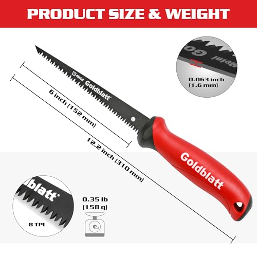 image for Goldblatt Drywall Saw - 6-inch Jab Saw, Keyhole Saw with Soft Grip Han