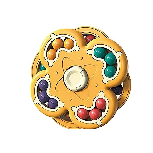 Roterande magiska bönor kub dubbla lager gyroskop leksak - stressavlastare ADHD ångest fokus bärande leksak barn pusselleksak, fidget spinner fingertopp leksaker dekomprimering skrivbordsleksak