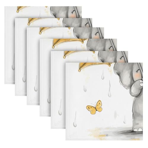 SKYSHU Juego de 6 servilletas de tela de elefante para bebé, reutilizables, lavables, de gran tamaño, para bodas, cenas, fiestas, decoración del hogar, 50,8 cm