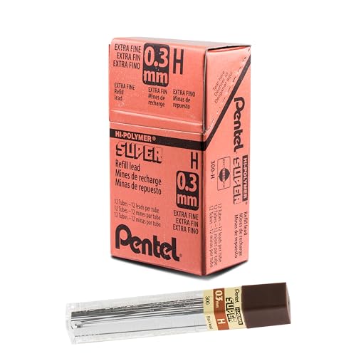 Mines 0,3mm H Pentel 300-H | Lot de 144 mines pour porte-mines de dessin